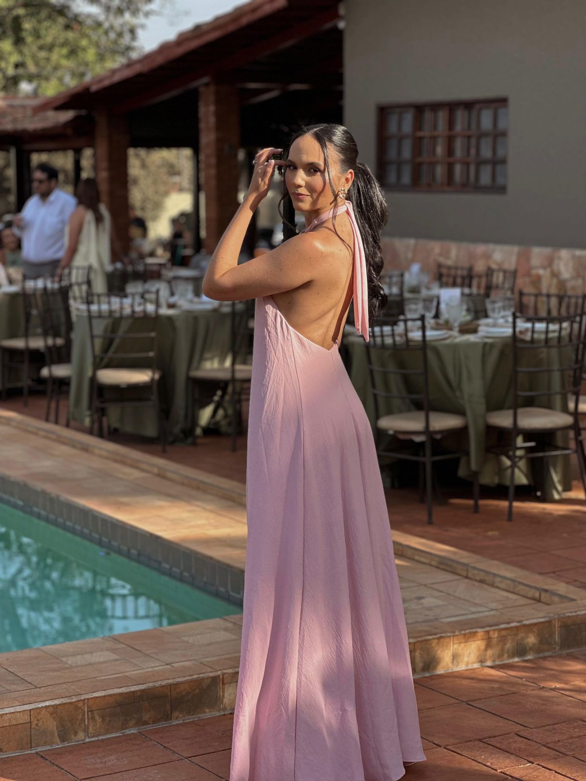 Vestido Roma - rosa pastel